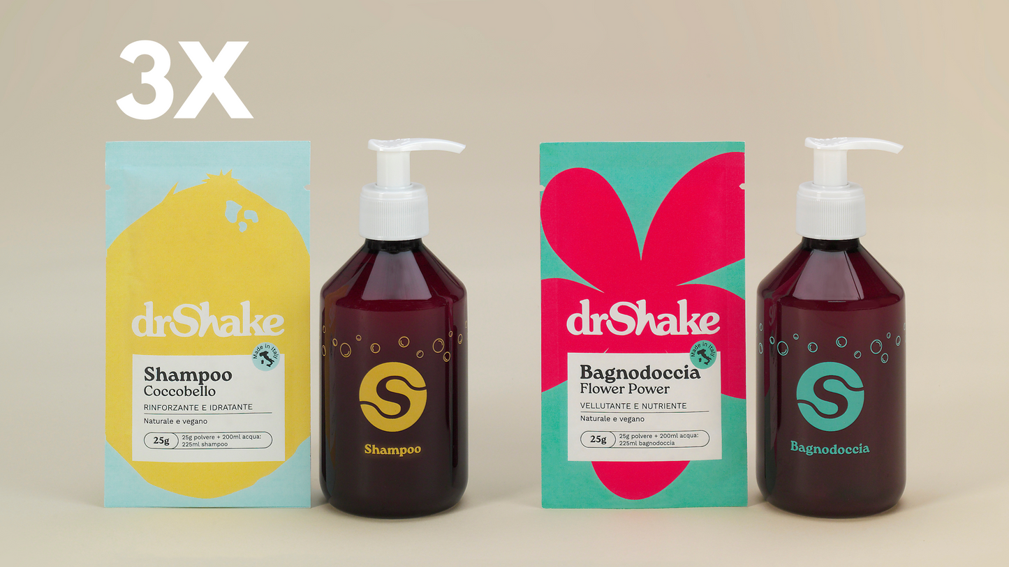 Shower Duo Kit 3X | 1 bottle per product and 3 months of refills